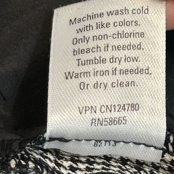 Semantiks Pants Women's Sz 14 Houndstooth Wide Leg Cuff Black White Faux Pockets - Picture 13 of 13